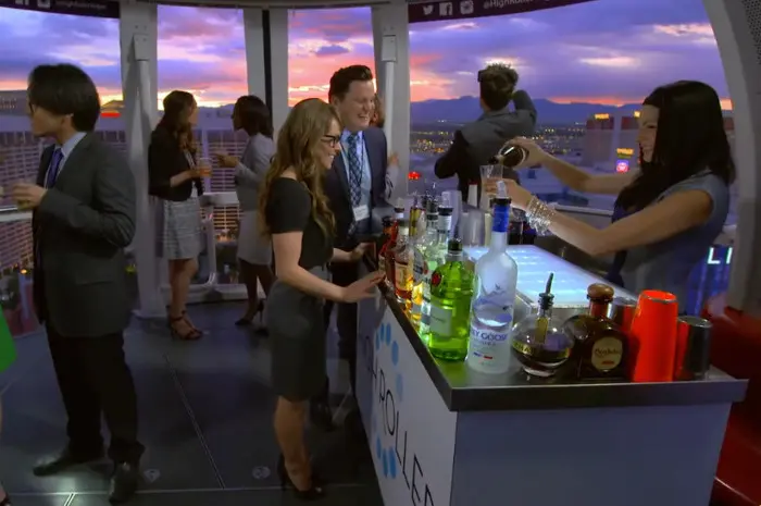 Happy Half Hour bar inside a High Roller cabin