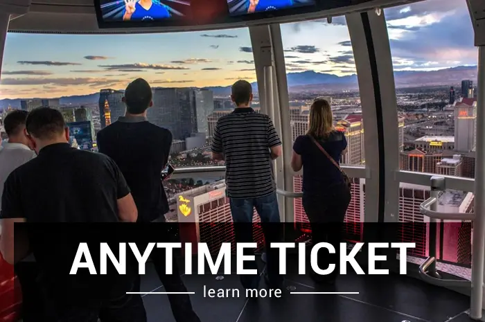 Passengers looking across Las Vegas from a High Roller cabin