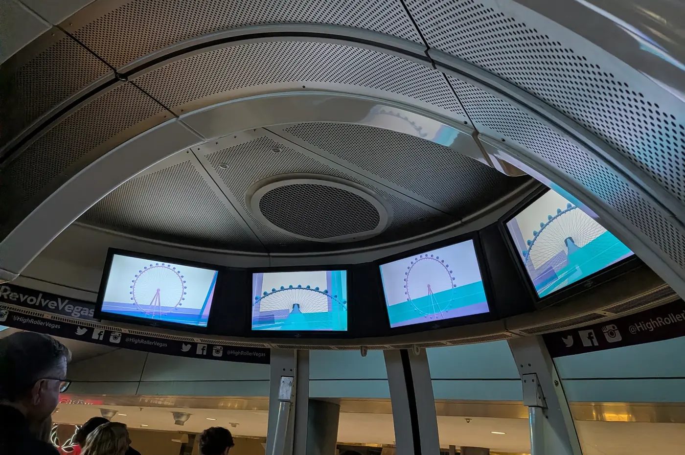 Interior of a standard High Roller observation cabin